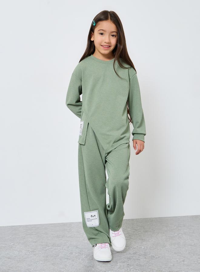 ستايلي طقم من بنطال وبلوزة محبوكة - Image 1