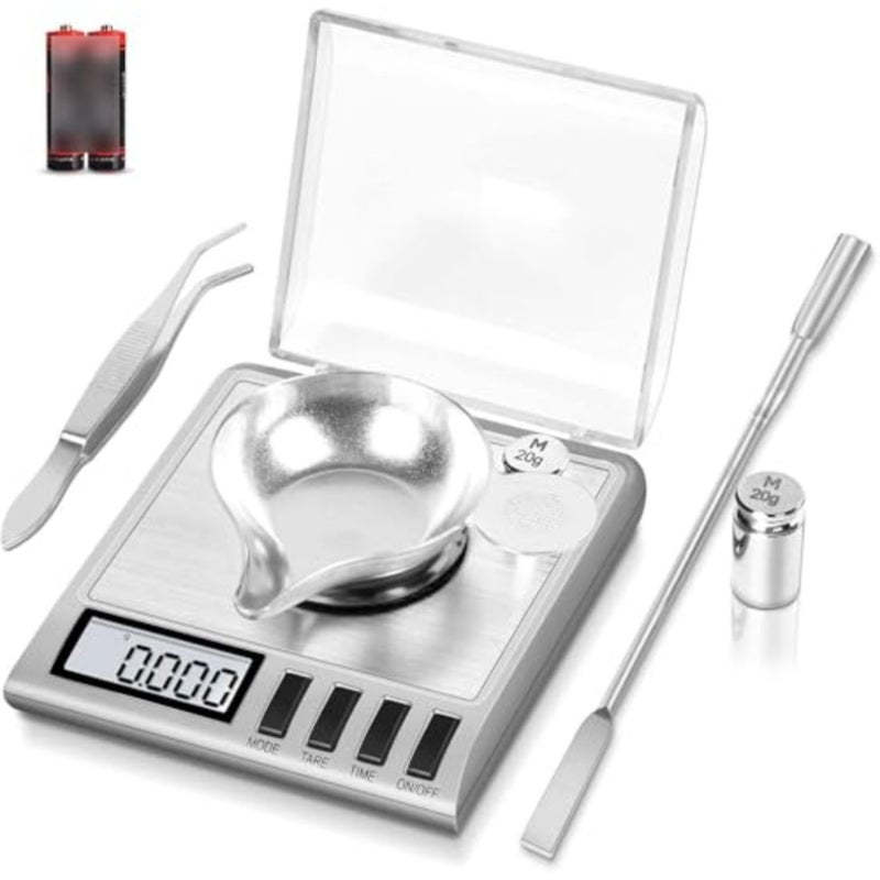 Digital Food Scale, 50g/0.001g Digital Milligram Scale with Calibration Weights, Jewelry and Gem Scale, Mg Scale for Reloading, Includes Scoop, Pan and Tweezers - Image 1