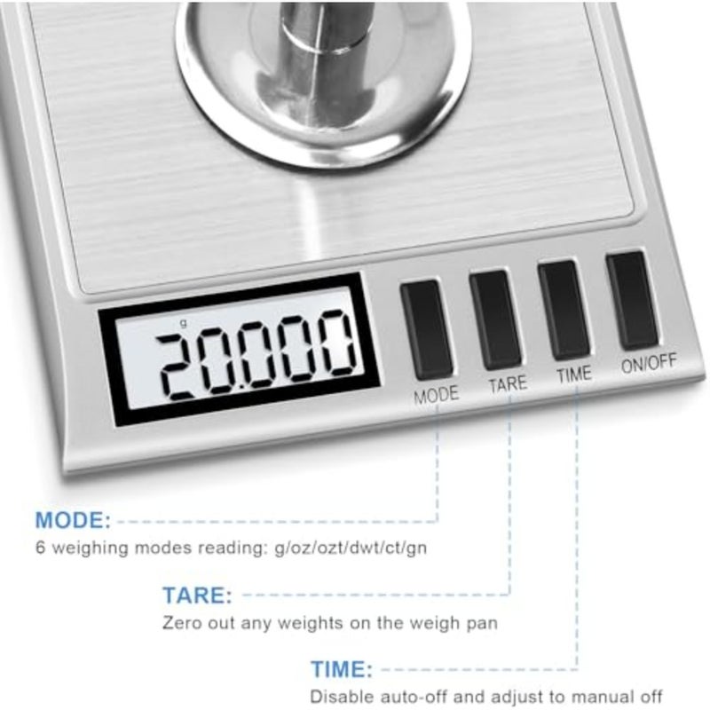 Digital Food Scale, 50g/0.001g Digital Milligram Scale with Calibration Weights, Jewelry and Gem Scale, Mg Scale for Reloading, Includes Scoop, Pan and Tweezers - Image 3