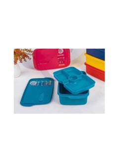 Banana LUNCH BOX WITH SPLITTER 2 LEVELS (1.5 L) - Turquoise 
