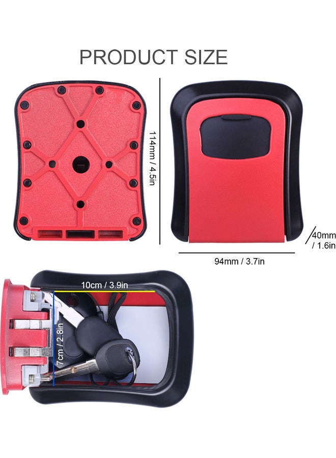 NIBEMINENT 4-Digit Combination Password Outdoor Key Safe Holder Red - Image 3