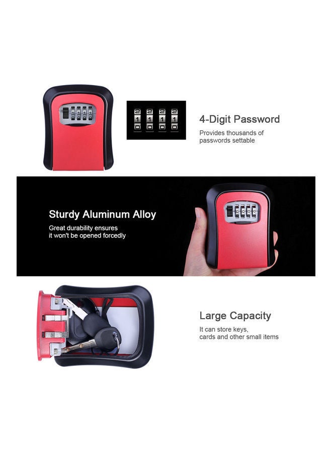 NIBEMINENT 4-Digit Combination Password Outdoor Key Safe Holder Red - Image 5