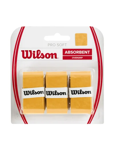 Wilson Pro Soft Tennis Racket Gold Overgrip - 3 overgrips pack