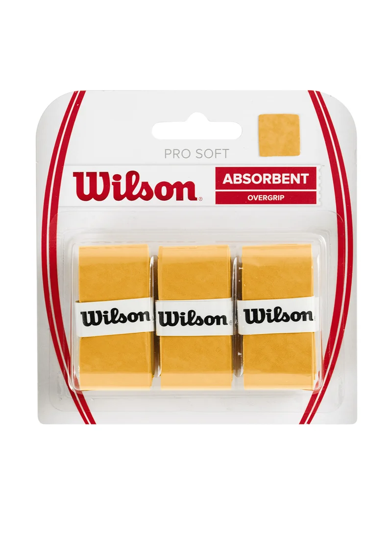 Wilson Pro Soft Tennis Racket Gold Overgrip - 3 overgrips pack