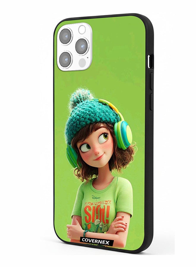 Covernex Apple iPhone 12 Pro Protective Case Cover Printed Featuring Music Vibes Cozy Girl - Image 1