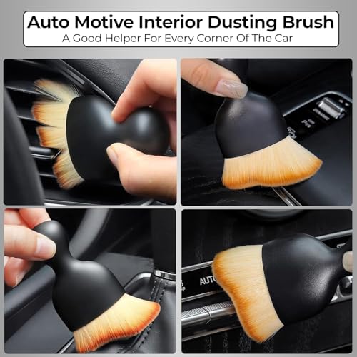 AUTOFRILL 2 Pcs Car Cleaning Accessories Kit | Interior & Exterior Cleaning Brush for Dashboard, AC Vent, Laptop Keyboard | Multi-Purpose Car Care Kit for Car Interior - Image 4