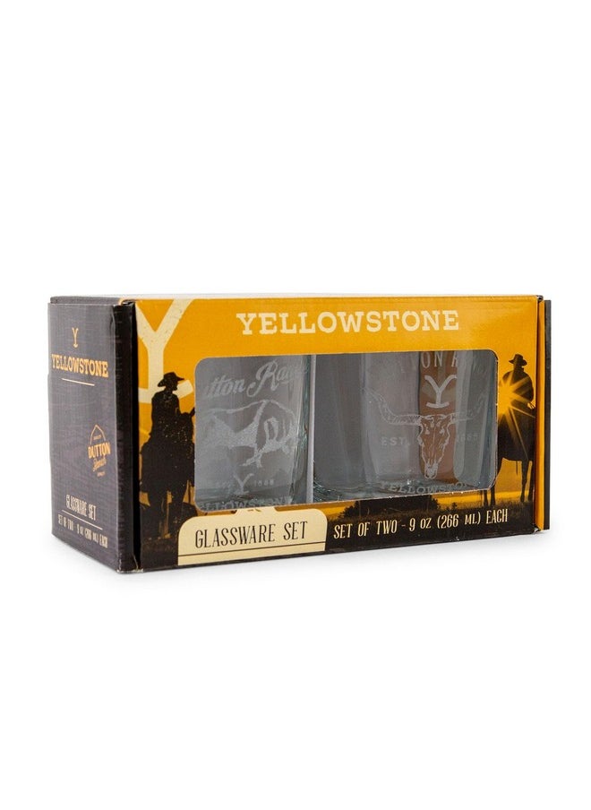Toynk Yellowstone Dutton Ranch 9-Ounce Mini Rocks Glasses, Set Of 2 | Whiskey Shot Glass For Home Bar, Kitchen  - Image 2