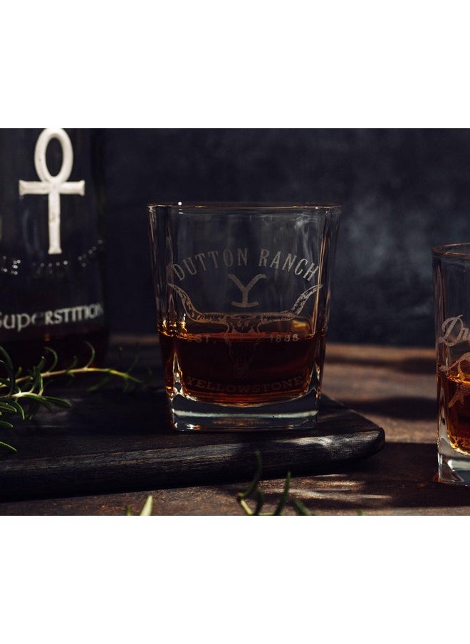 Toynk Yellowstone Dutton Ranch 9-Ounce Mini Rocks Glasses, Set Of 2 | Whiskey Shot Glass For Home Bar, Kitchen  - Image 5