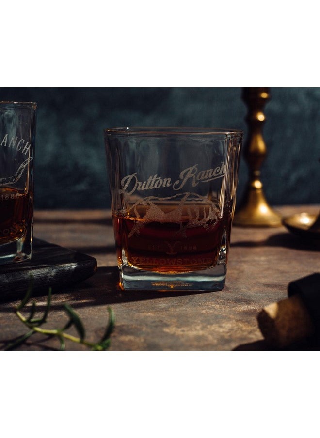 Toynk Yellowstone Dutton Ranch 9-Ounce Mini Rocks Glasses, Set Of 2 | Whiskey Shot Glass For Home Bar, Kitchen  - Image 4