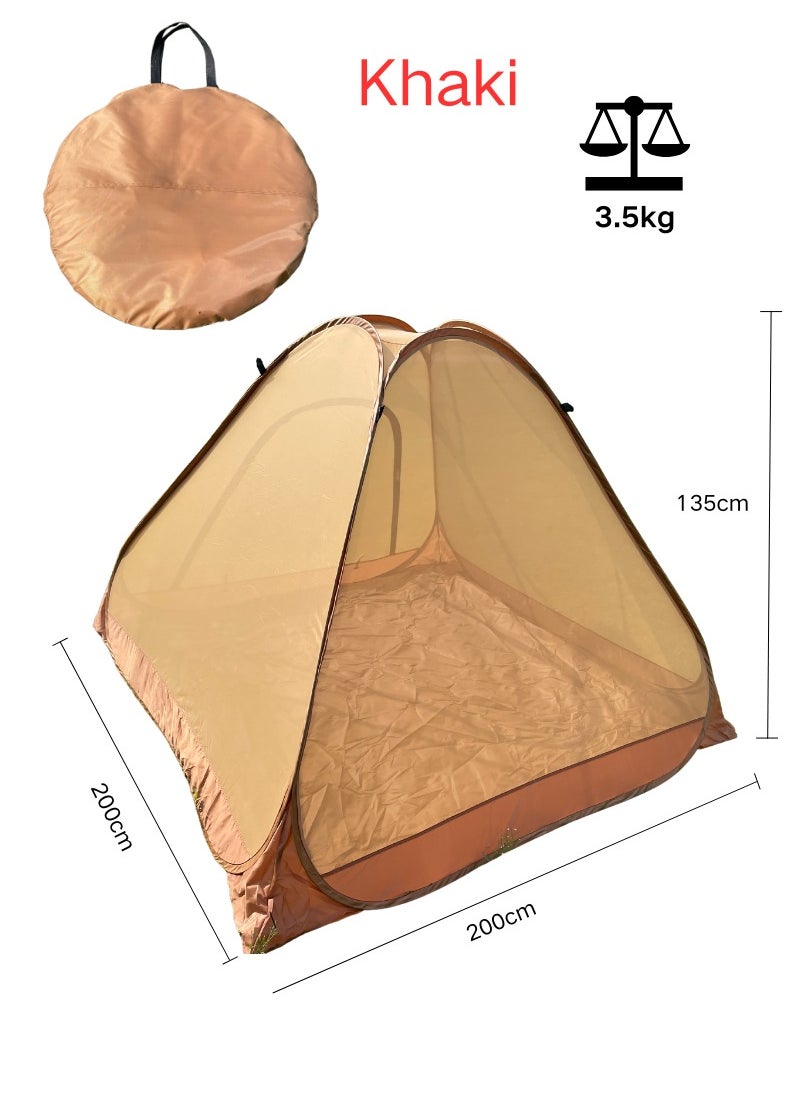QQCAMP 200x200cm Four-Sided Mesh Tent High-Density Nylon, 210D Waterproof Oxford Fabric, Mosquito Protection, Lightweight & Portable with Carry Bag  - Image 1