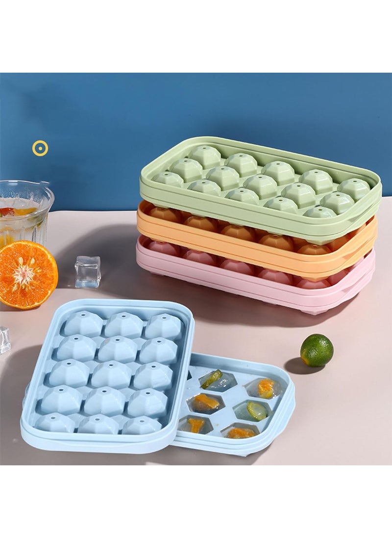 PLUMAZE - PLUMAZE Thin Ice Tray with Lid 2 Pack Easy Release Reusable Ice Cube Mold for Freezer Ideal for Sports and Chilling Drinks Keep Your Beverages Cool with Precision Ice Cubes Pink Blue - Image 1