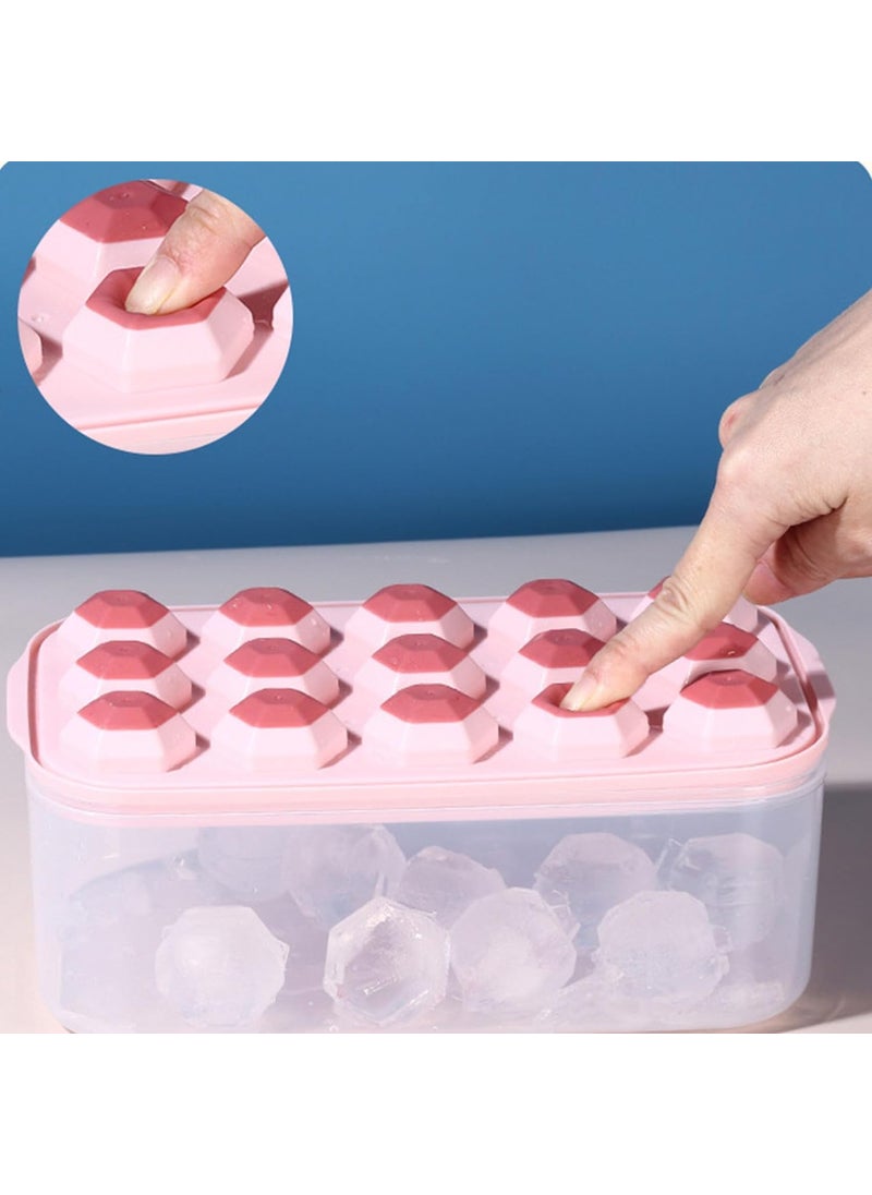 PLUMAZE - PLUMAZE Thin Ice Tray with Lid 2 Pack Easy Release Reusable Ice Cube Mold for Freezer Ideal for Sports and Chilling Drinks Keep Your Beverages Cool with Precision Ice Cubes Pink Blue - Image 1