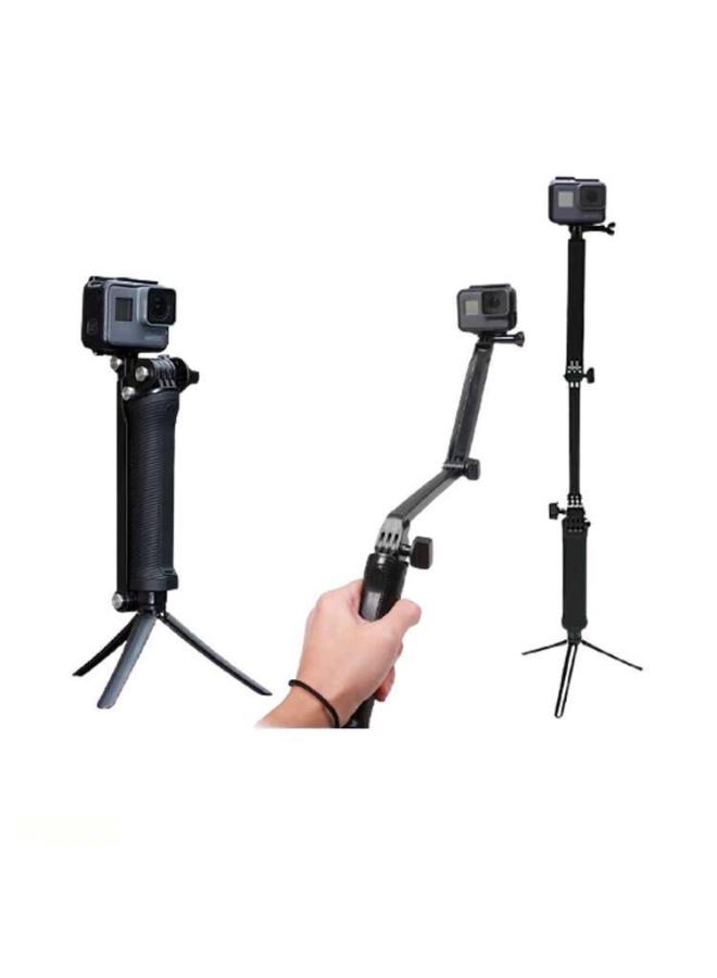 Dajiang Action Folding Three-way Adjustment Arm Three-way Selfie Stick GoPro Sports Camera Bracket 3-way-Color:Three-fold Selfie Stick  - Image 2