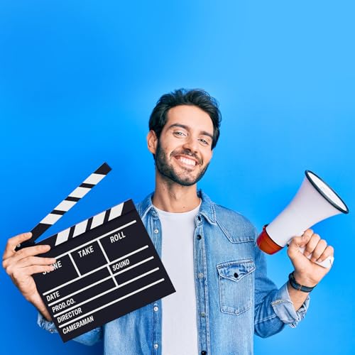 GREAT&LUCKY Movie Film Clapboard Hollywood Wooden-Clapper Board Directors Photography Studio Video TV Clapper Board with Erasable Pen Movie Theater Props Decor，Black Clap Board 10.5 X 11.7 inches (Black) - Image 3