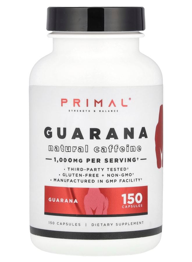 PrePrimal Guarana 150 Capsules (500 mg per Capsule) - Image 1