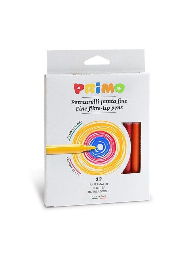 PRIMO أقلام تلوين بريمو 12 ذات أطراف رفيعة قابلة للغسل - Image 2