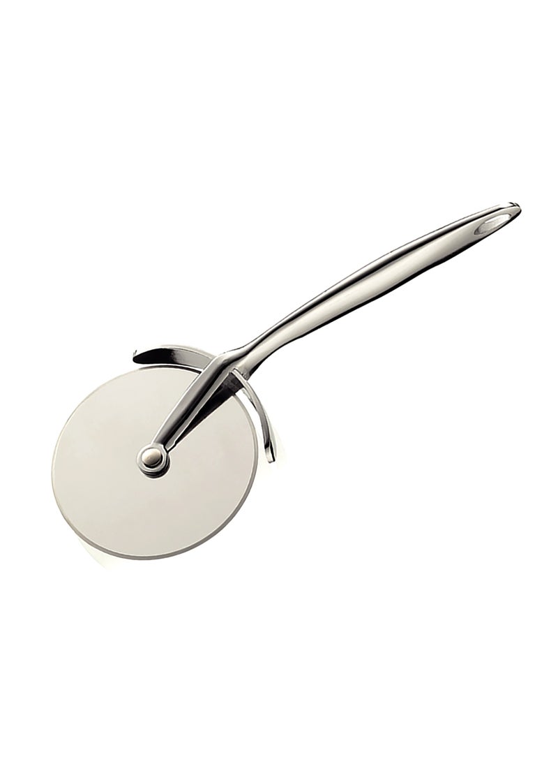 19x7cm Silver Food Grade Zinc Alloy Pizza Cutter Wheel with Ergonomic Handle Heavy Duty Slicer for Kitchen Baking Pastry Dough and Thick Crust Pizzas
