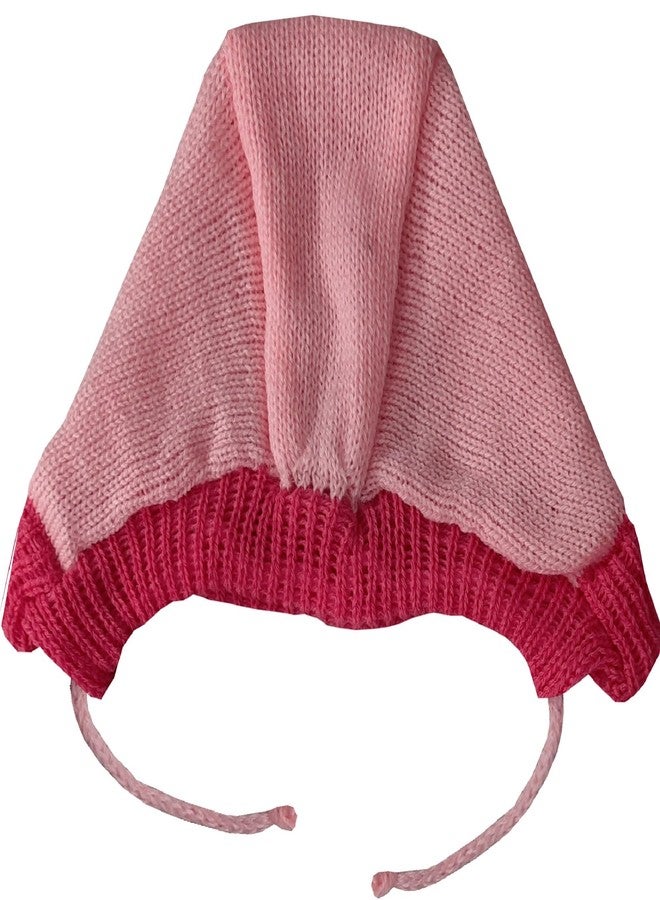 little PANDA Baby Boys & Baby Girls Woollen Round Neck Sweater Top, Cap & Booties Set (0-3 Months, Pink) - Image 4