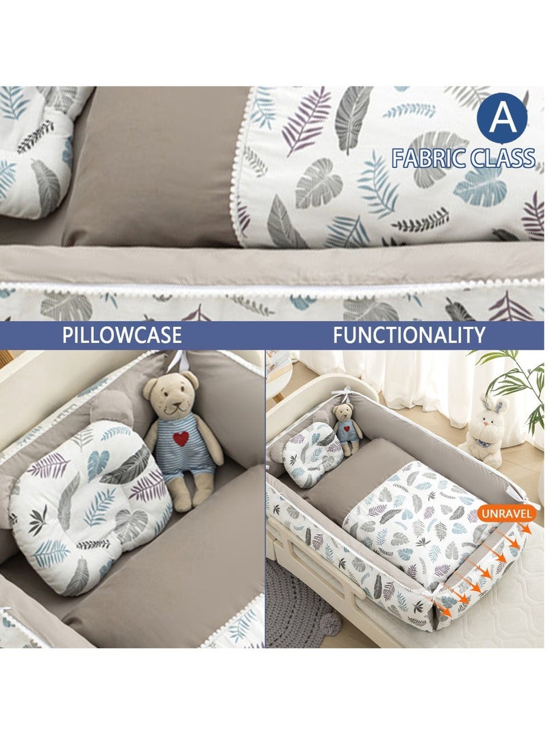 WALALLA 4 Pack Portable Baby Nest, Adjustable Cozy Baby Lounger Nest, Reversible Baby Crib, Breathable Baby Sleeper, Sleeper in Bed with Baby Pillow, Baby Quilt - Image 4