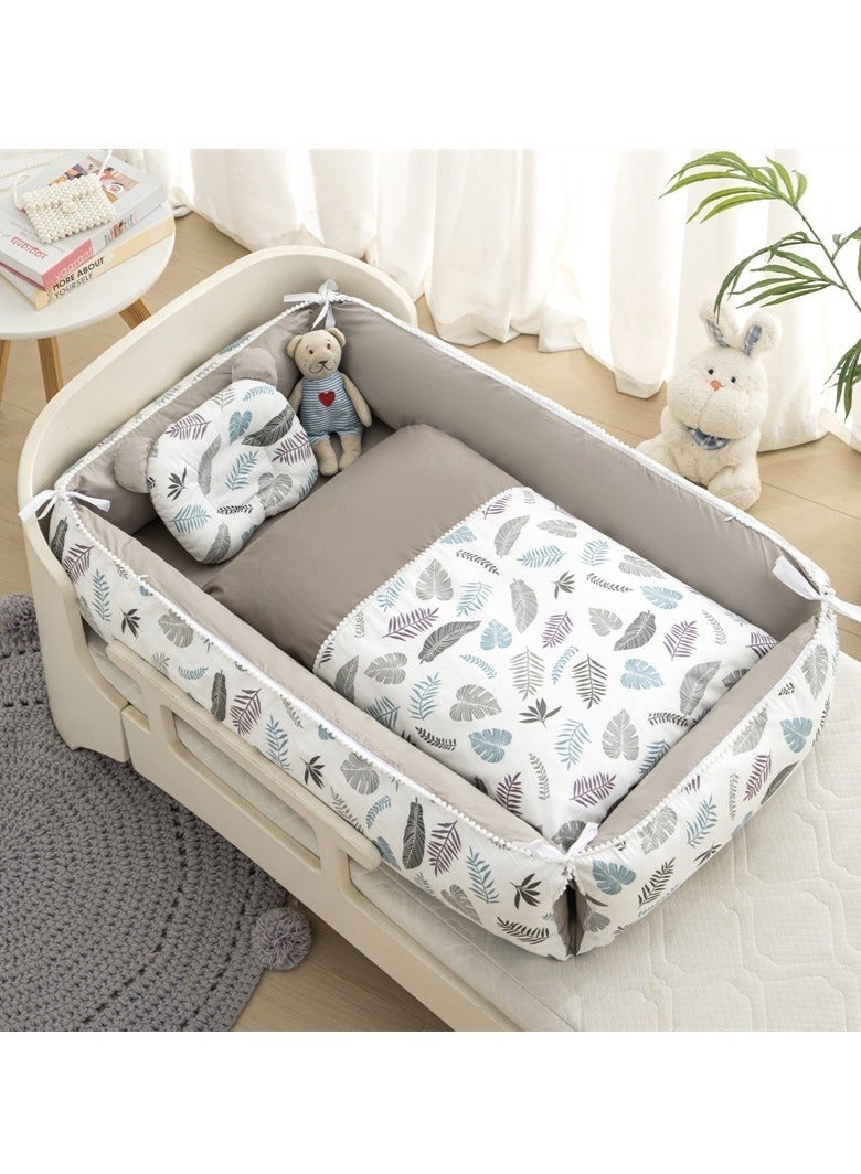 WALALLA 4 Pack Portable Baby Nest, Adjustable Cozy Baby Lounger Nest, Reversible Baby Crib, Breathable Baby Sleeper, Sleeper in Bed with Baby Pillow, Baby Quilt - Image 1