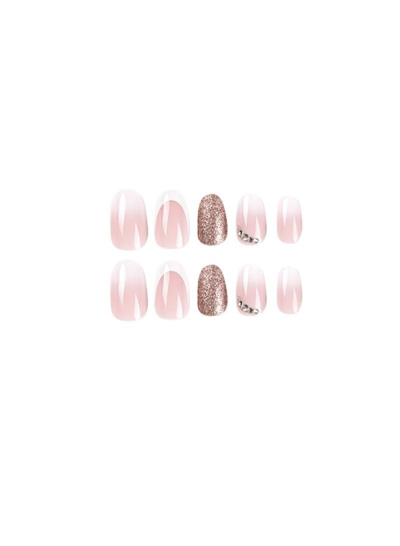 Generic Glitter Short Fake Nails 24Pcs  - Image 5