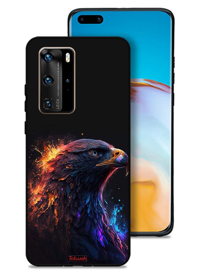 Tolwak Huawei P40 Pro 5G Protective Case Cover Eagle Art  - Image 1