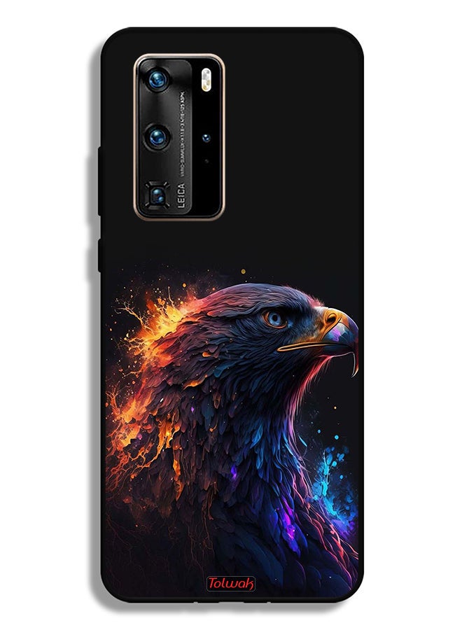Tolwak Huawei P40 Pro 5G Protective Case Cover Eagle Art  - Image 2