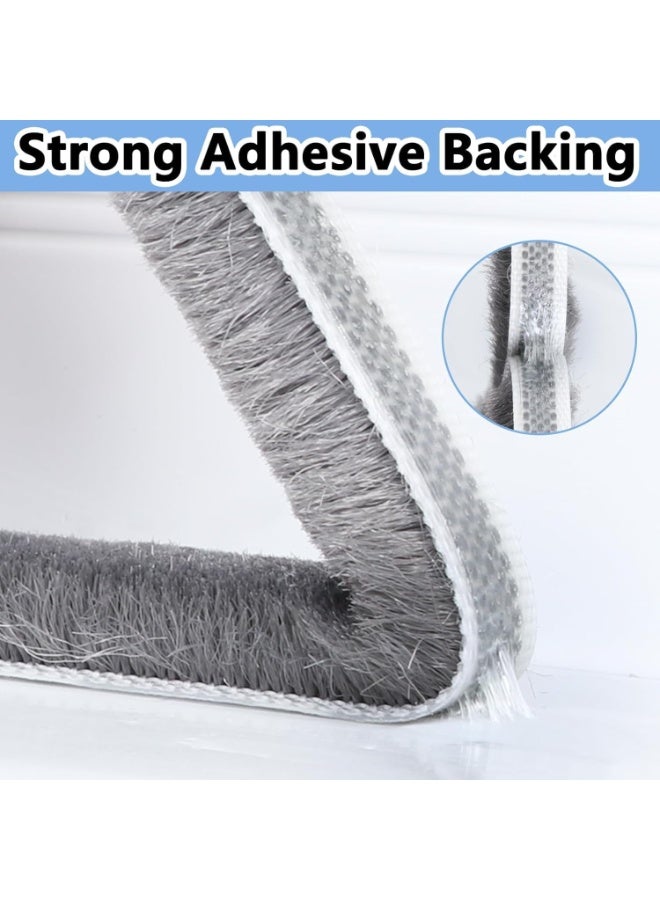Door Seal Strip Brush 1.0mm x 1.0mm x 10m Felt Weather Stripping Winter Weather Stripping for Doors and Windows, 1 Piece, Grey - Image 4