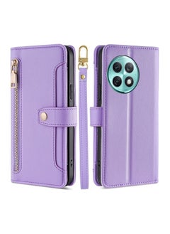 Case Cover For For OnePlus Ace 2 Pro Lite Sheep Texture Cross-body Zipper Wallet Leather Phone Case(Purple)