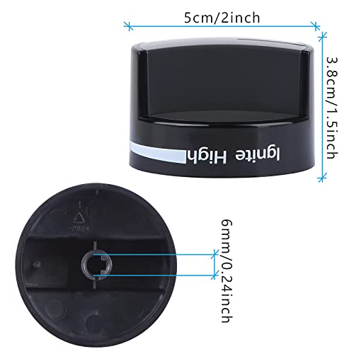 TURNEGOO W10339442 Gas Stove Knob, Cooktop Surface Burner Control Knobs Black Replacement, Compatible with Whirlpool Gas Range/Stove/Oven, Replaces WPW10339442 PS11753188 (1pack) - Image 3