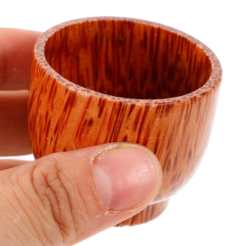 Japanese Style Small Wooden Wine Mug Beverage Cup Coconut Tea Drinking Mug For Outdoor Travel Office - Image 5