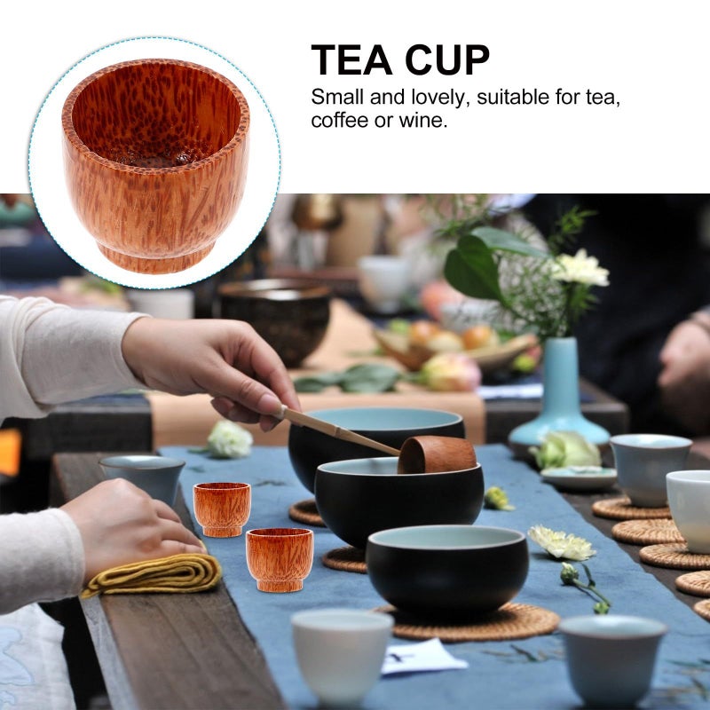 Japanese Style Small Wooden Wine Mug Beverage Cup Coconut Tea Drinking Mug For Outdoor Travel Office - Image 4