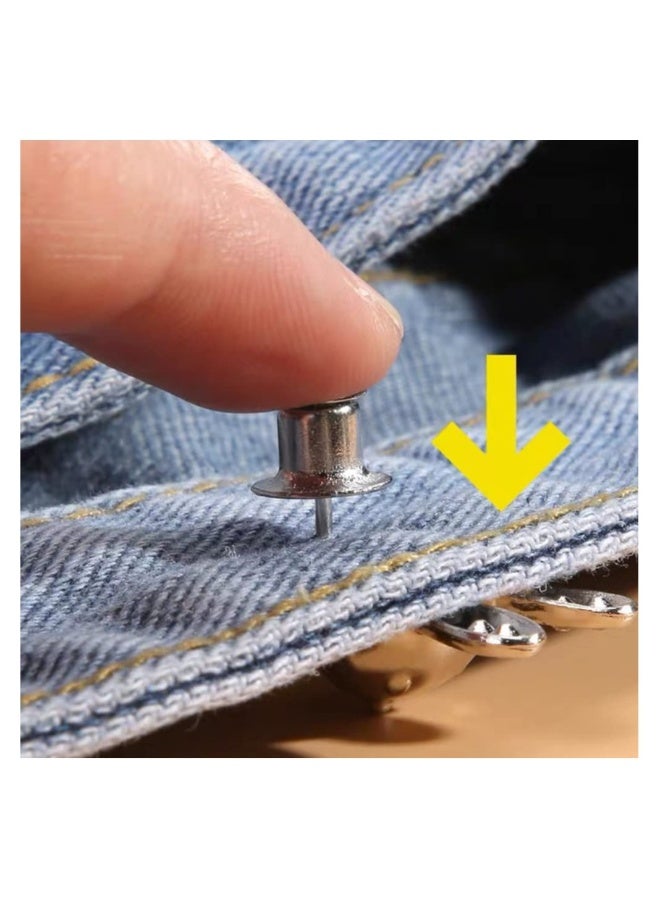 8 Pairs Cute Rabbit Jeans Button Pins, No Sewing, Detachable Waist Body Fit Tighten Buckles Adjustment Instant, for Women and Girls Skirt Pant Jeans, Perfect Girl's Gifts for Women Skirt Pant Jeans - Image 5