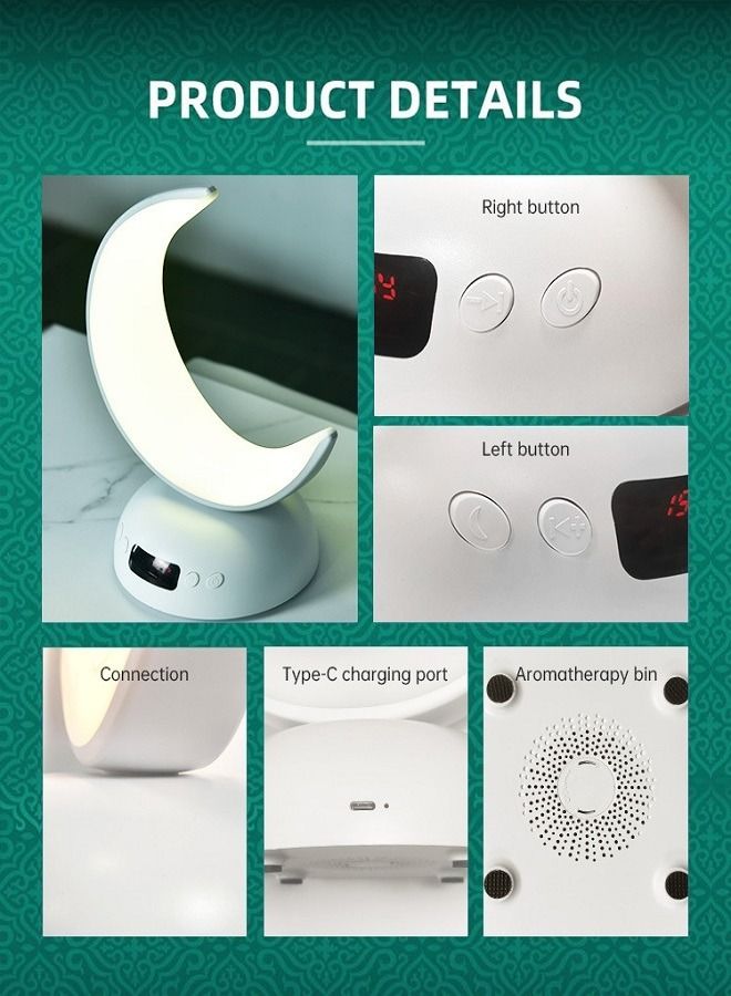 إيكوانتو Lslamic Gift تصميم جديد مصباح القمر القرآن المتكلم Azan المنبه هدية مسلم الروائح القرآن لاعب - Image 4