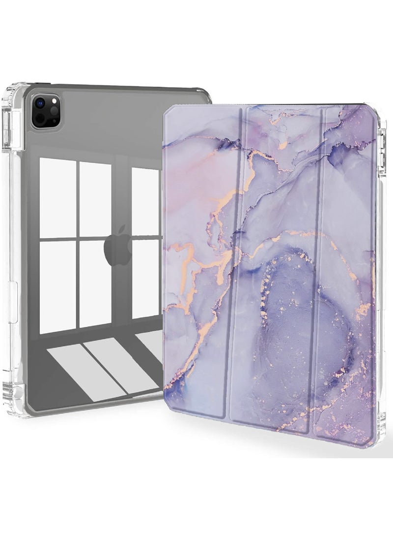 روك بو حافظة لجهاز iPad Pro مقاس 11 بوصة (M5/M4) 2025/2024 مع حامل قلم رصاص، ظهر شفاف، حافظة رفيعة قابلة للطي ثلاثية الطي، حافظة تابلت لجهاز iPad Pro مقاس 11 بوصة M5/M4، خاصية السكون/التنشيط التلقائي 2024/2025 Pro مقاس 11 بوصة M5/M4 - Image 1