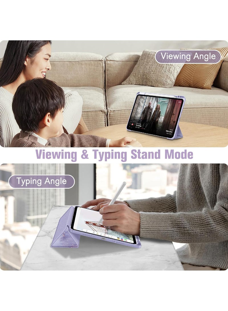 روك بو حافظة لجهاز iPad Pro مقاس 11 بوصة (M5/M4) 2025/2024 مع حامل قلم رصاص، ظهر شفاف، حافظة رفيعة قابلة للطي ثلاثية الطي، حافظة تابلت لجهاز iPad Pro مقاس 11 بوصة M5/M4، خاصية السكون/التنشيط التلقائي 2024/2025 Pro مقاس 11 بوصة M5/M4 - Image 3