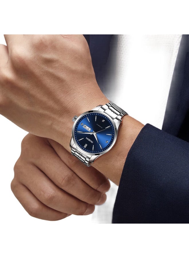 Rosdn Craftsmanship Series Fully Automatic Mechanical Watch For Men, Luminous Date Display, Water-Resistant, Top Ten Brands, Qixi Festival Gift For Husband - Image 1