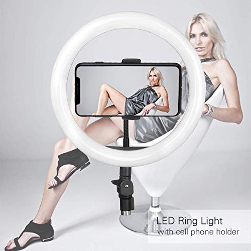 Dyazo 10 Inch LED Ring Light with 3 Level Brightness Dimmable Lighting for Vlogging, You Tube Video, Photo Shoot Live Streaming & Makeup Compatible with All Smart Phones & Cameras - Image 3