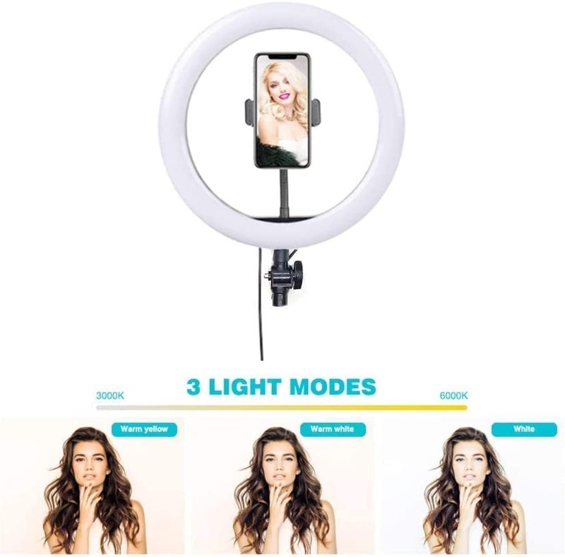 Dyazo 10 Inch LED Ring Light with 3 Level Brightness Dimmable Lighting for Vlogging, You Tube Video, Photo Shoot Live Streaming & Makeup Compatible with All Smart Phones & Cameras - Image 5