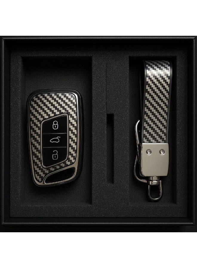 CGS VW-D J3 Carbon Fiber Keychain and Remote Case with Volkswagen Logo