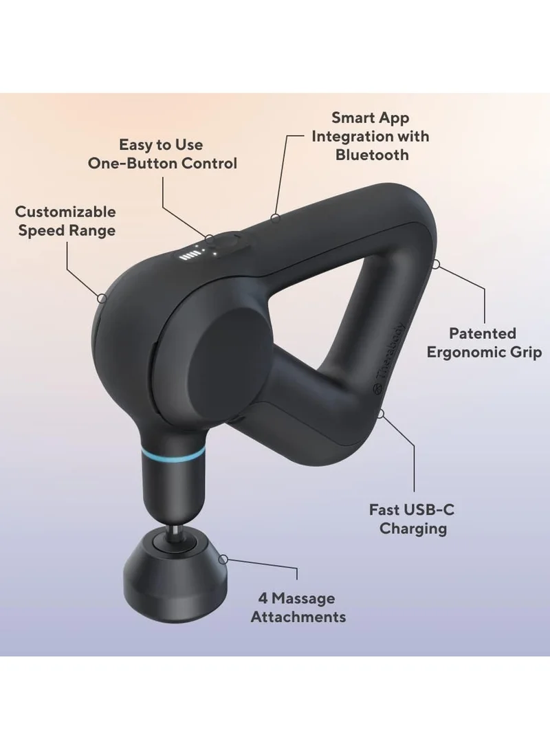 ثيرابودي Theragun Prime Quiet Percussion Massage Gun for Deep Tissue Muscle Pain Relief, Portable Neck and Back Pain Relief, Handheld Electric Massager, Remote Bluetooth Conectivity and USB-C Charging, 5th Gen