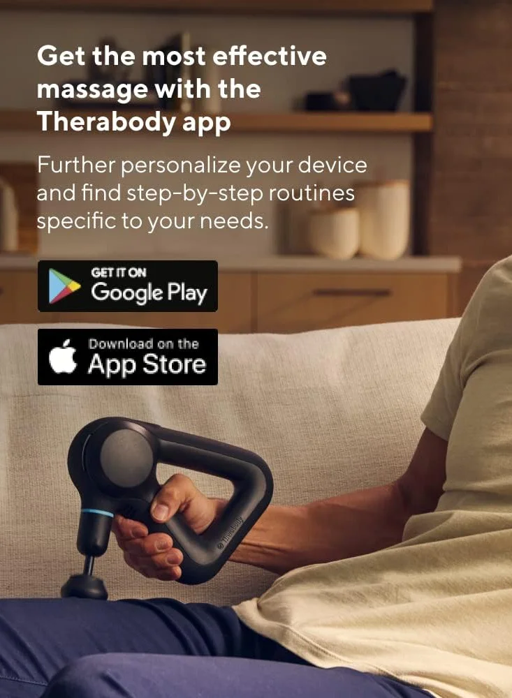 ثيرابودي Theragun Prime Quiet Percussion Massage Gun for Deep Tissue Muscle Pain Relief, Portable Neck and Back Pain Relief, Handheld Electric Massager, Remote Bluetooth Conectivity and USB-C Charging, 5th Gen