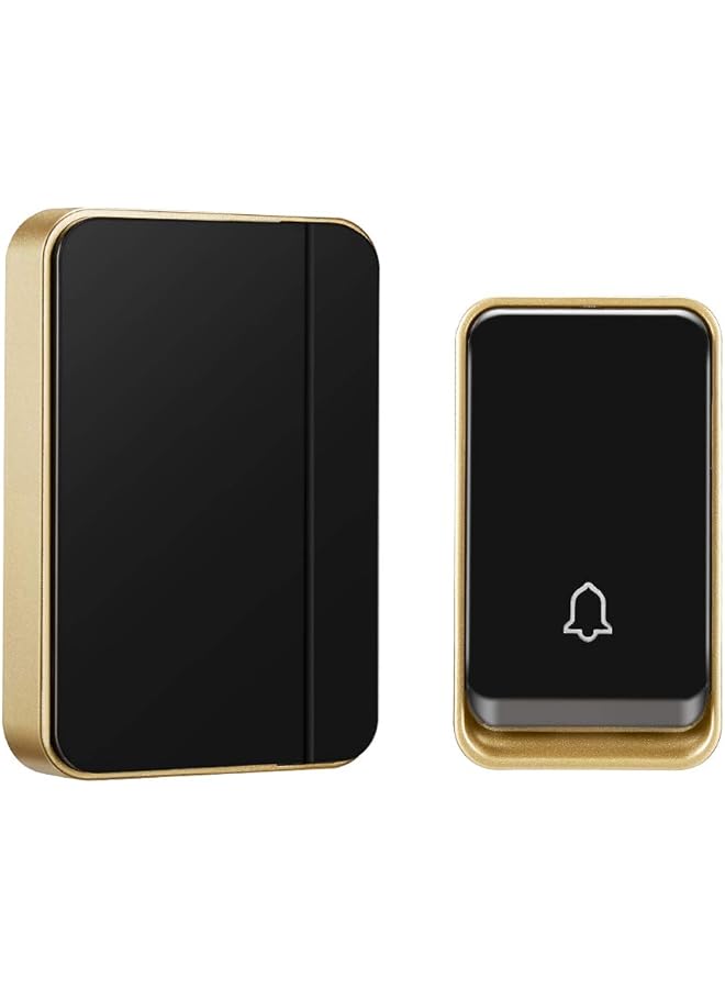 promass 『No Battery Required』 Wireless Doorbell,Waterproof Door Chime Kit with 1 Press Self-Powered Transmitter & 1 Plug-in Receiver,51 Chimes,4 Volume Levels,No Battery Required,Black - Image 1