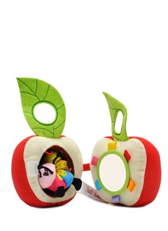 SYOSI Baby Plush Fruit Doll Toys, Baby Education Toys Caterpillars Eat Fruit Avocado Toys Bed Hanging Baby's Comfort Toy Ringing Bed Bell For Gift for Infant boy & Girl 3 Months+(Apple)  - Image 1
