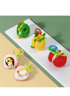 SYOSI Baby Plush Fruit Doll Toys, Baby Education Toys Caterpillars Eat Fruit Avocado Toys Bed Hanging Baby's Comfort Toy Ringing Bed Bell For Gift for Infant boy & Girl 3 Months+(Apple)  - Image 3