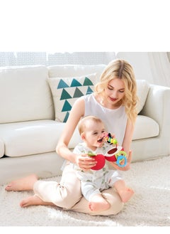 SYOSI Baby Plush Fruit Doll Toys, Baby Education Toys Caterpillars Eat Fruit Avocado Toys Bed Hanging Baby's Comfort Toy Ringing Bed Bell For Gift for Infant boy & Girl 3 Months+(Apple)  - Image 5