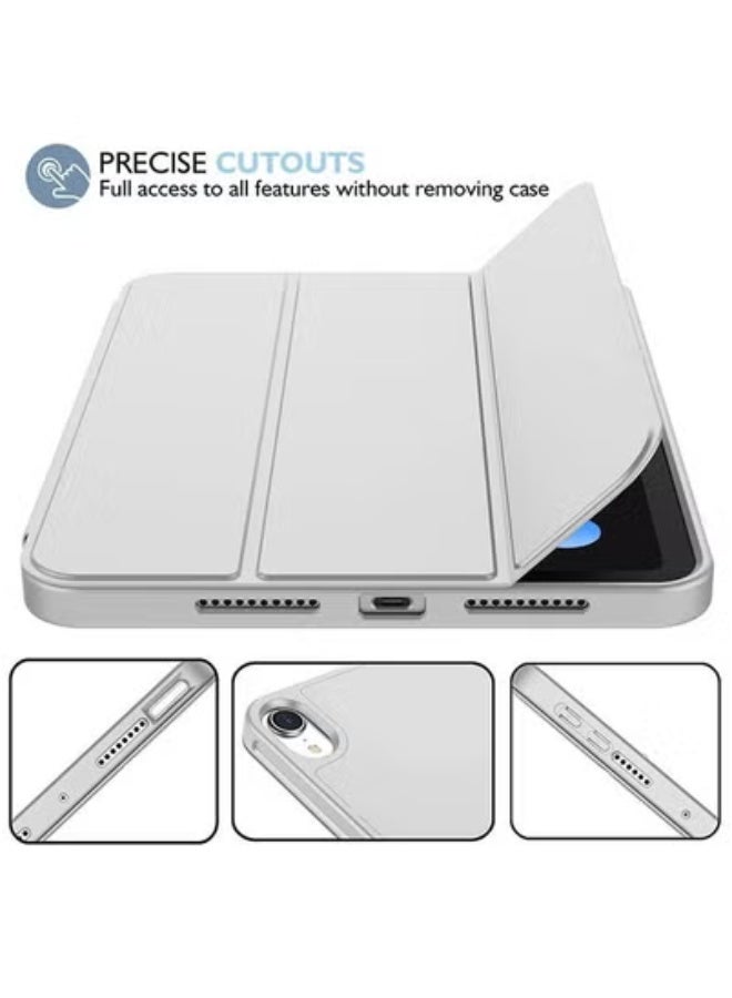 DUSALA Case For iPad Mini 6th Generation 8.3-Inch 2021 | Slim Smart Cover With Pencil Holder | Auto Wake/Sleep Function | Magnetic Protective Tri-Fold Stand Case | Shockproof Lightweight PU Leather Shell For iPad Mini 6 Gen – Grey - Image 4