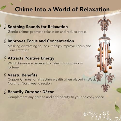 Ekhasa Nostrae by Ekhasa Positive Energy Aluminium Wind Chimes for Home, Balcony, Outdoor, Garden Decoration | Windchimes for Vastu, Feng Shui, Serene Music & Positive Vibes | Deep Tone Windchime for Gift - Image 2