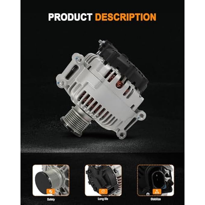 ASAPE 11947 High Output Replacement New Alternator Fit for 2007-2009 for Mercedes-Benz E320 3.0L 2009 for Mercedes-Benz ML320 3.0L 2008-2009 for Mercedes-Benz R320 3.0L - Image 4