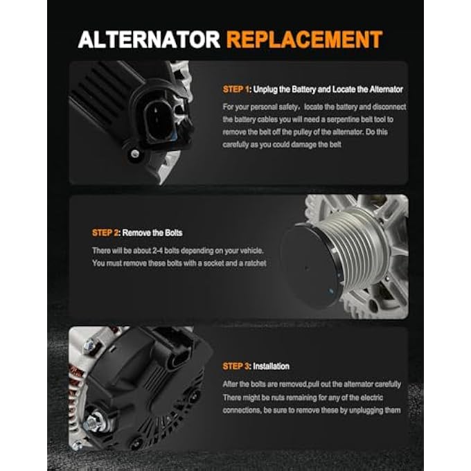 ASAPE 11947 High Output Replacement New Alternator Fit for 2007-2009 for Mercedes-Benz E320 3.0L 2009 for Mercedes-Benz ML320 3.0L 2008-2009 for Mercedes-Benz R320 3.0L - Image 5